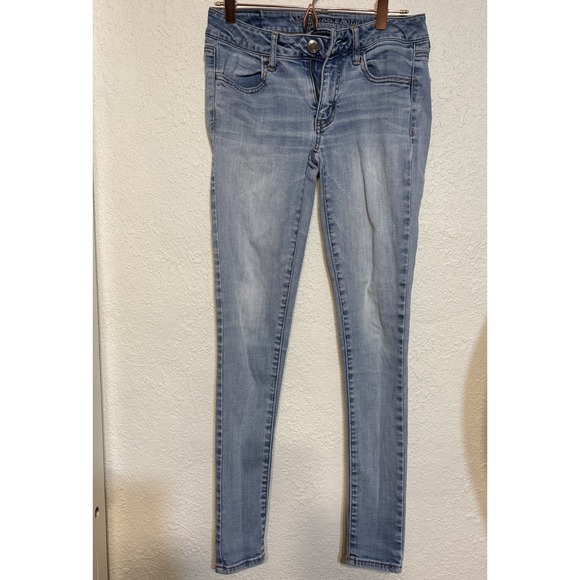 American Eagle Outfitters Skinny Blue Jeans Womens 2 Light Blue - Picture 2 of 10